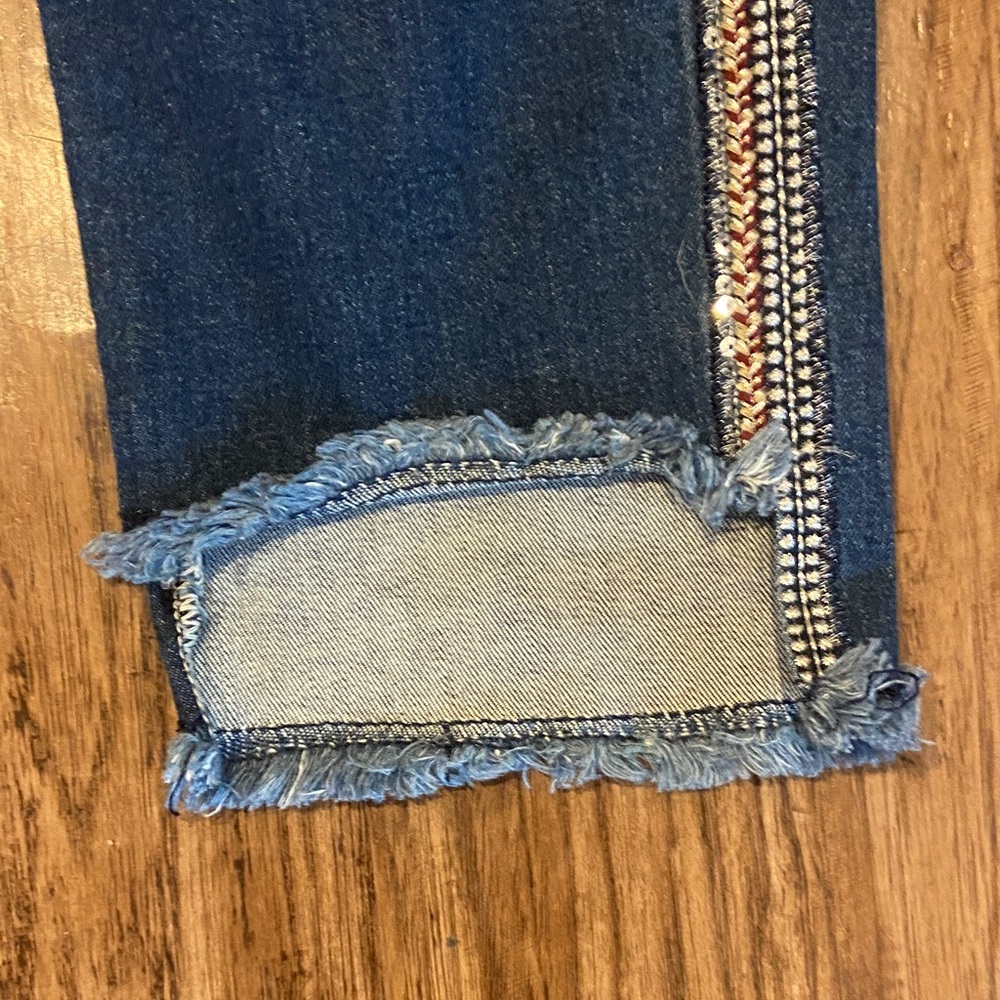 Miss Me Dark Blue Embellished Side-Stripe ankle skinny jeans size 29 - Picture 3 of 7